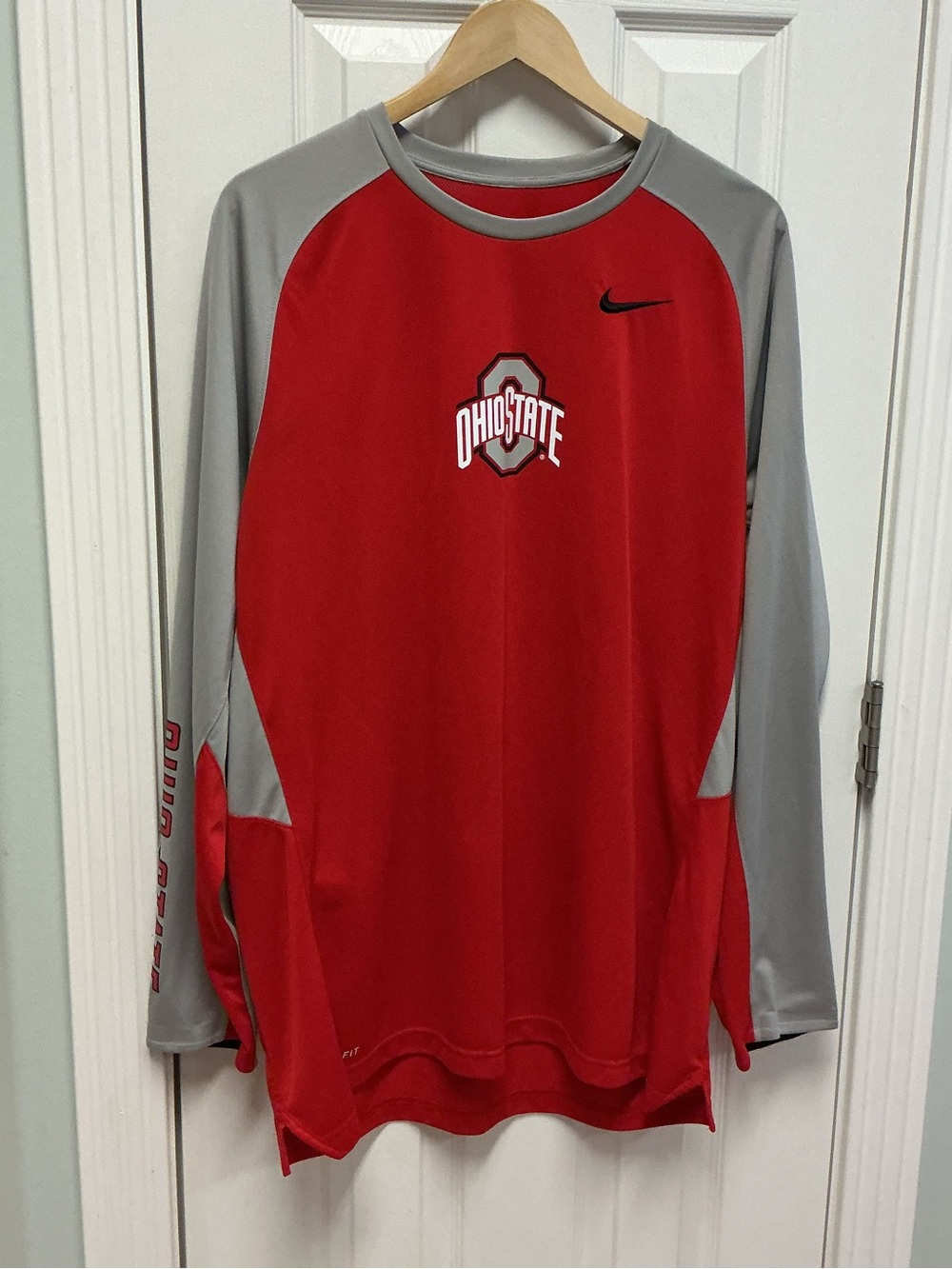 Nike Ohio State Buckeyes XXL Dri-fit Long-sleeve Raglan Sleeves Team Logo